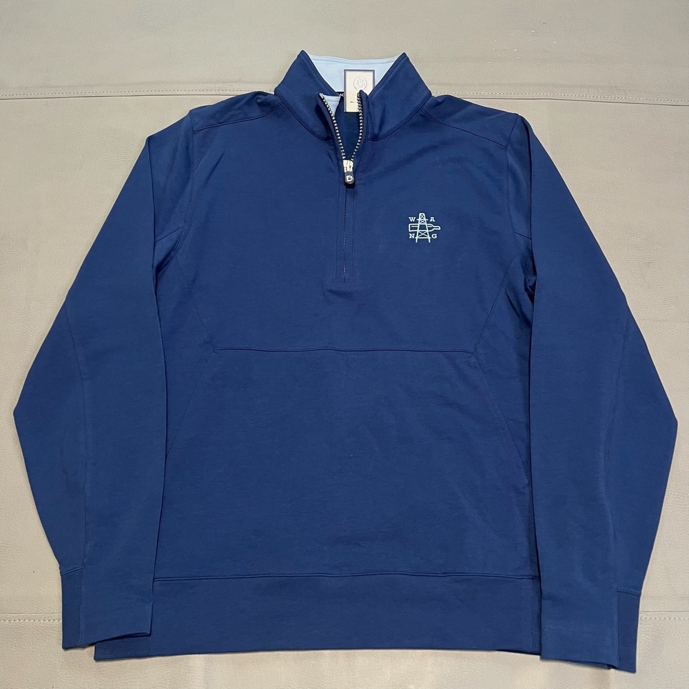 B Draddy Pullover Men Blue 1/4 Quarter Zip Long‎ Sleeve Golf Athleisure-M-3604